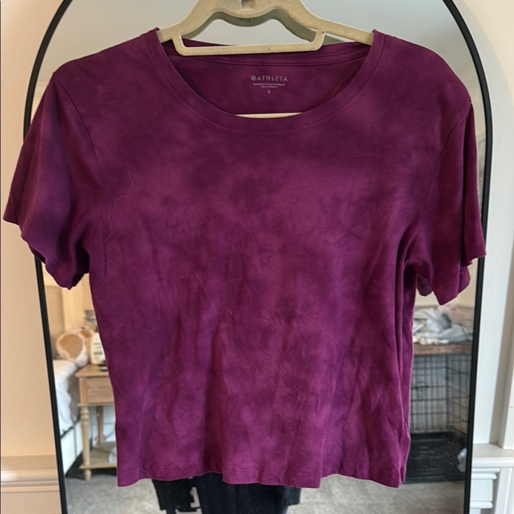 Athleta Purple Crop Short Sleeve T-Shirt